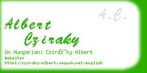 albert cziraky business card